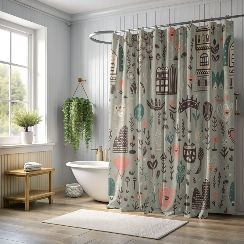 Rideau de douche Boho Nest - Premium, H 74 po x l 71 po