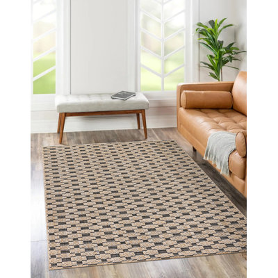Tapis intérieur / extérieur crème et noir MDA Rugs