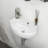 White Ceramic Rectangular Wall Mount Bathroom Sink, 16.5X11 Inch, Single Faucet Hole | Gift Idea