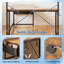 Bureau d'ordinateur en L avec lumières DEL et prise de courant, bureau de jeu réversible de l 53 po avec tablette de rangement, sac latéral, crochets pour bureau personnel, brun rustique-433006509-433006508