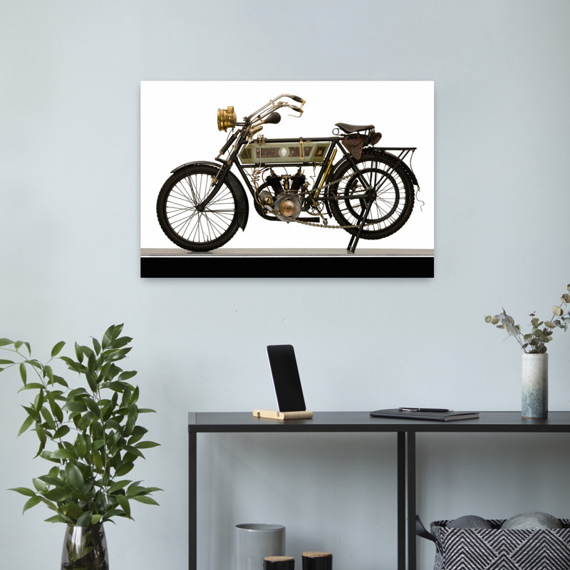 «Alcyon V-Twin Moto», paysage abstrait, nature, H 16 po x l 24 po