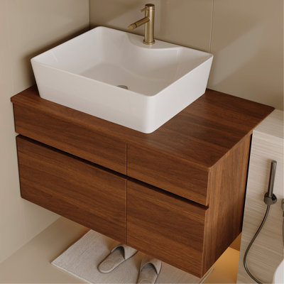 Floating Single Small Bathroom Vanity with Sink