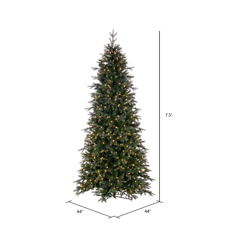 7.5' H Lighted Artificial Pine Christmas Tree