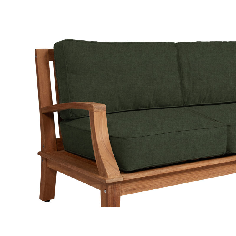 Sofa d'extérieur en teck Hildana Grande, Sunbrella® Play Jungle