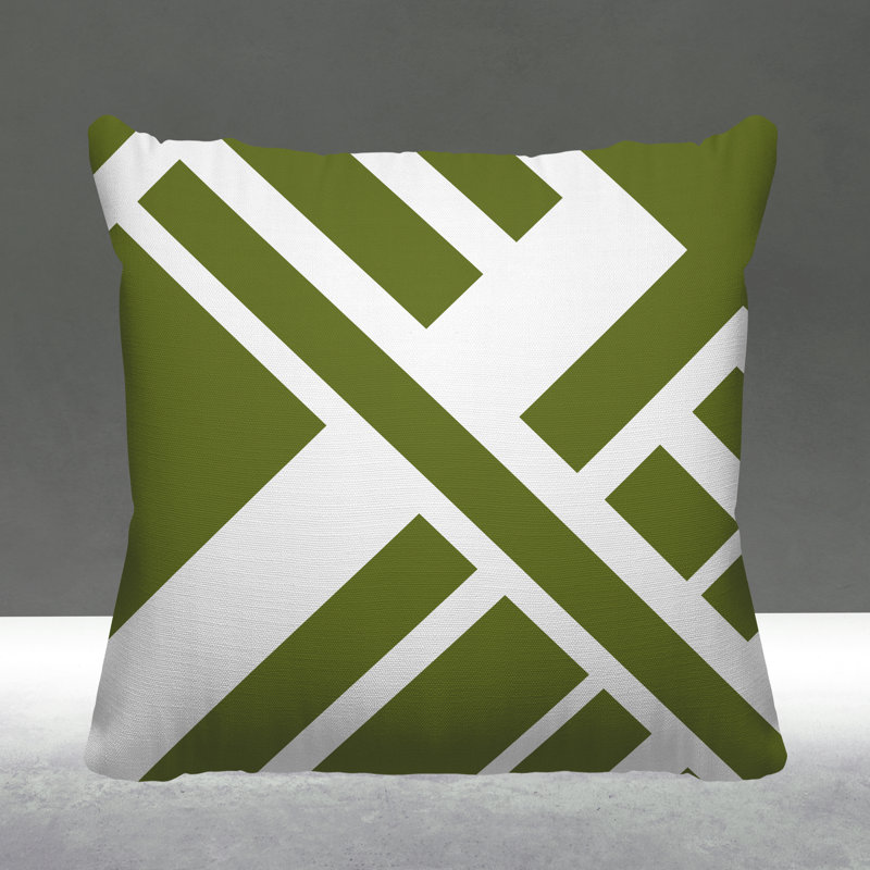 Coastal Calm Geometric Outdoor Reversible Throw Pillow, 17W" x 17H", Purple