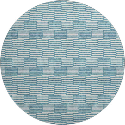 Premium Machine Washable Prisco Teal Rug