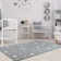 Heaven Geometric Machine Woven Grey/White Area Rug