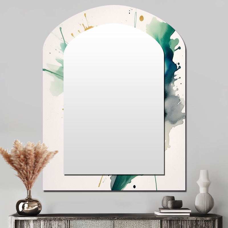 Krysten - Miroir abstrait en métal, 43 po x 33 po