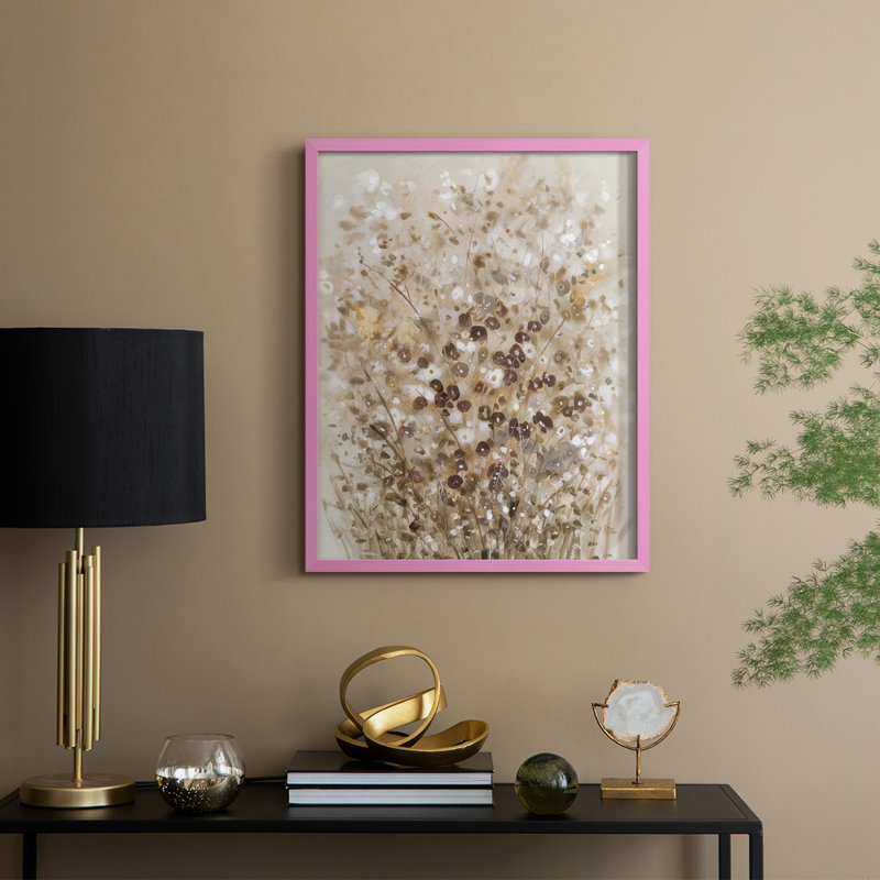 Flourishing I Framed Print - Solid Wood, 21" H x 17" W, Pink
