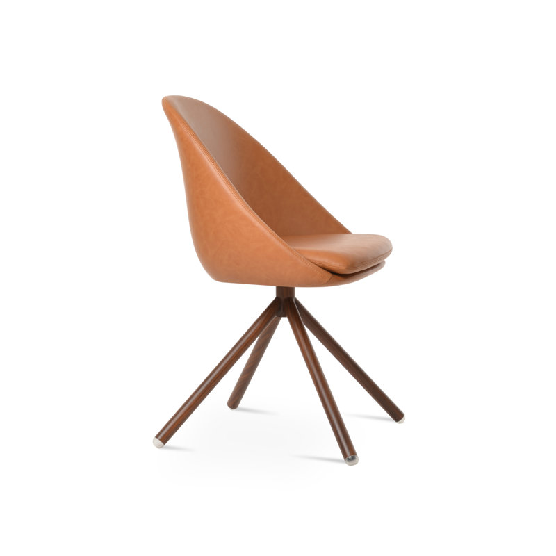Chaise d'appoint Avanos, Caramel, Noyer