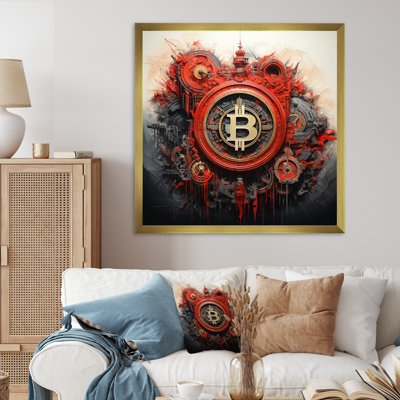 Red Bitcoin Crypto Currency III - Fashion Bitcoin Wall Art