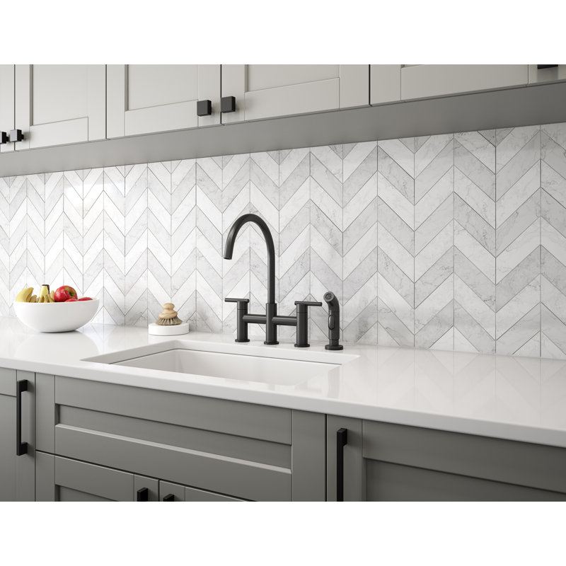 Parma Bridge Faucet, Satin Black