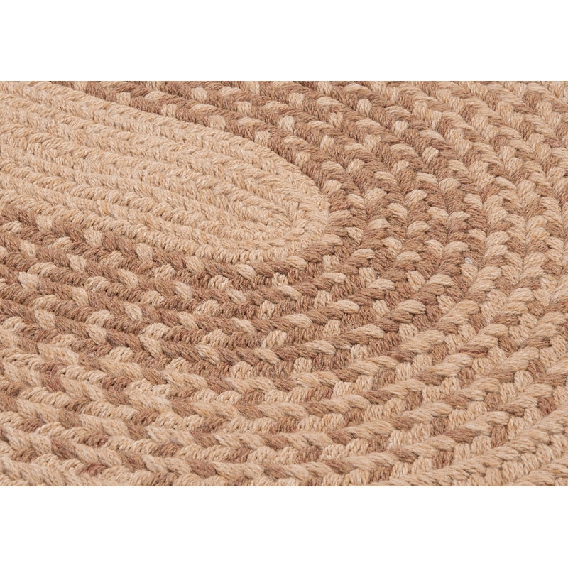 Tapis réversible en mélange de laine Wingo - avoine, Ovale 11 pi x 14 pi