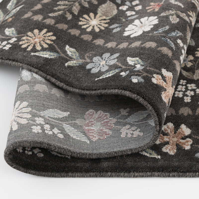 Erin & Ben Co. LAURA - Tapis tissé noir Abbey, 7'10"x9'10", Abbey Black/Multi