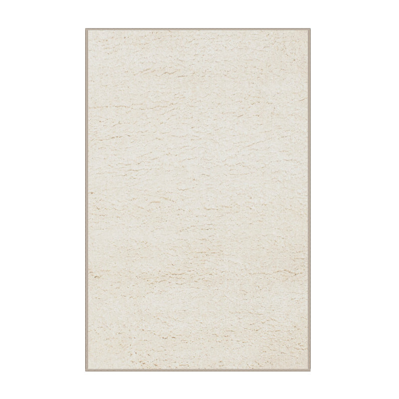 Tapis de zone ivoire contemporaine, Rectangle 5 pi x 8 pi