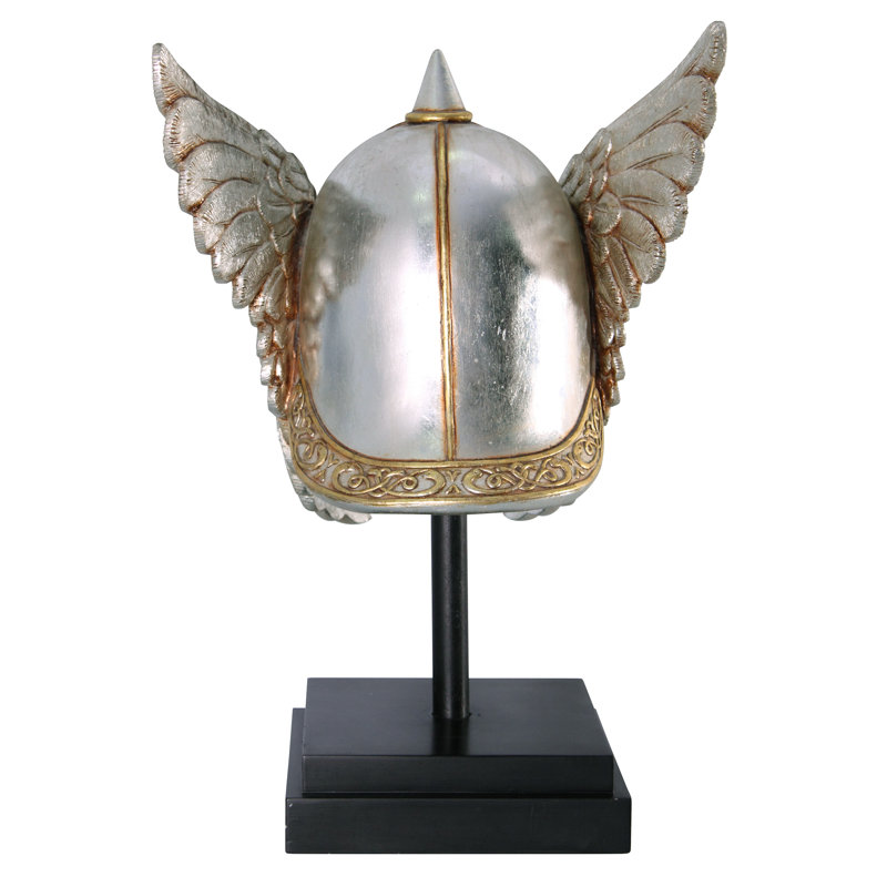 Valkyrie Helmet Statue upon Museum Mount Sculpture