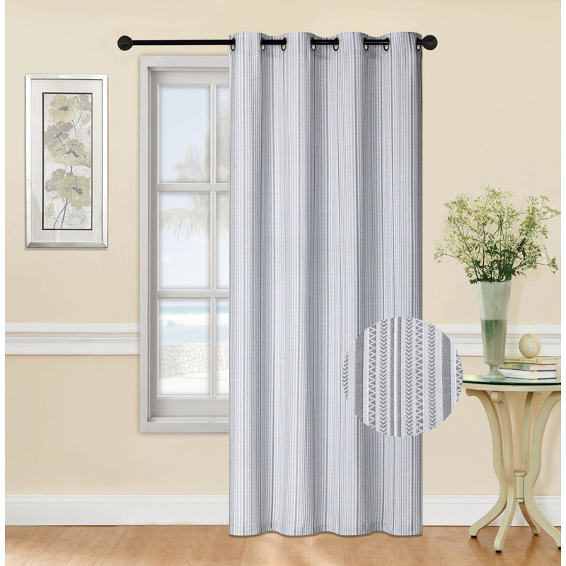 Panneau de jacquard rayé, L 54 po x L 95 po, Argent argent