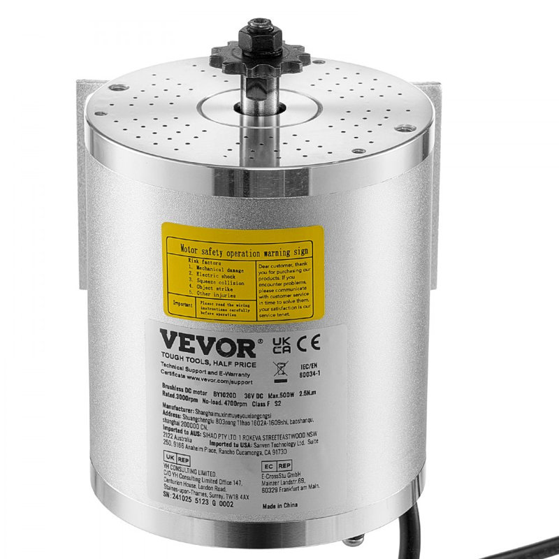 Moteur électrique sans balai 500W, 36V, 3000 tr / min avec contrôleur de vitesse amélioré