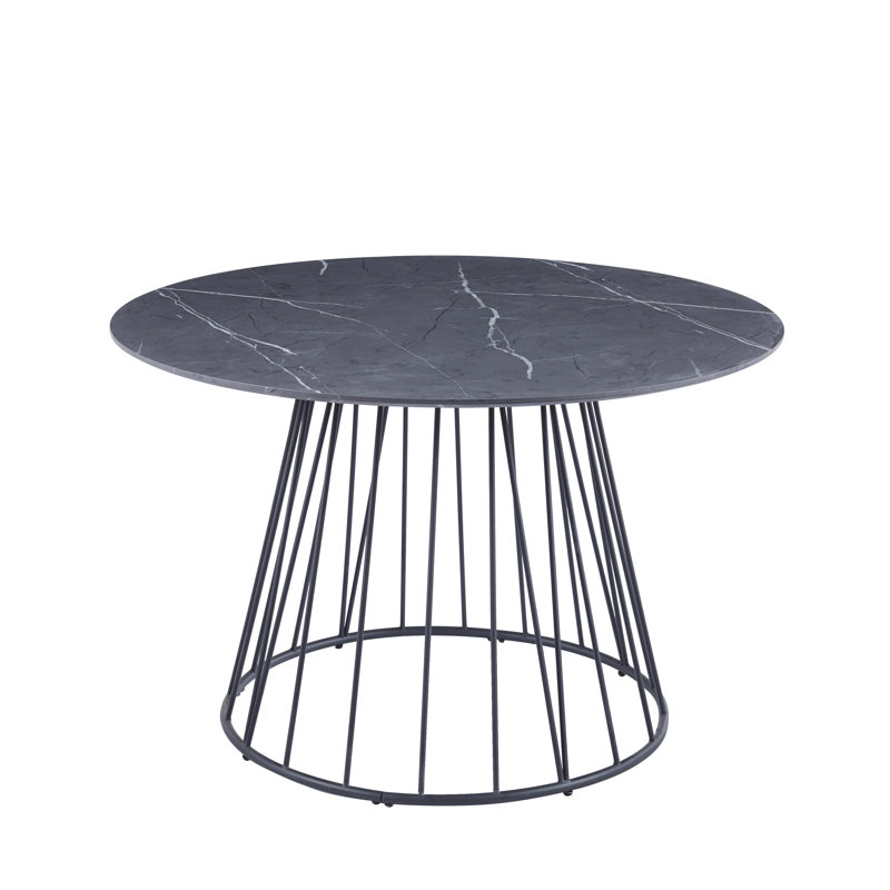 Mose Round Metal Base Dining Table