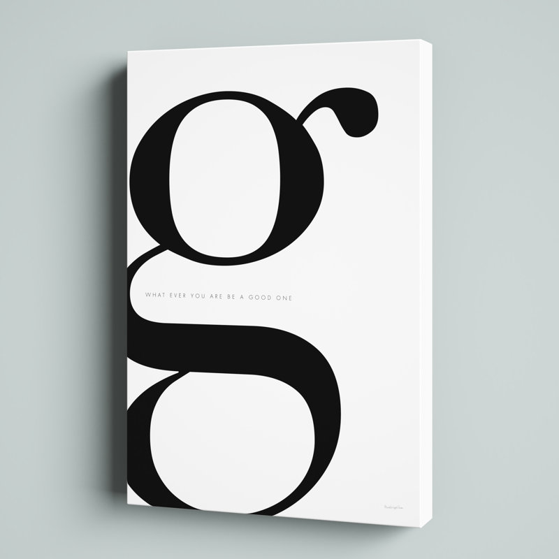 «G Is for Good on White» par Mercedes Lopez Charro, reproduction d'art textuel sur toile sans cadre, H 18 po x l 12 po