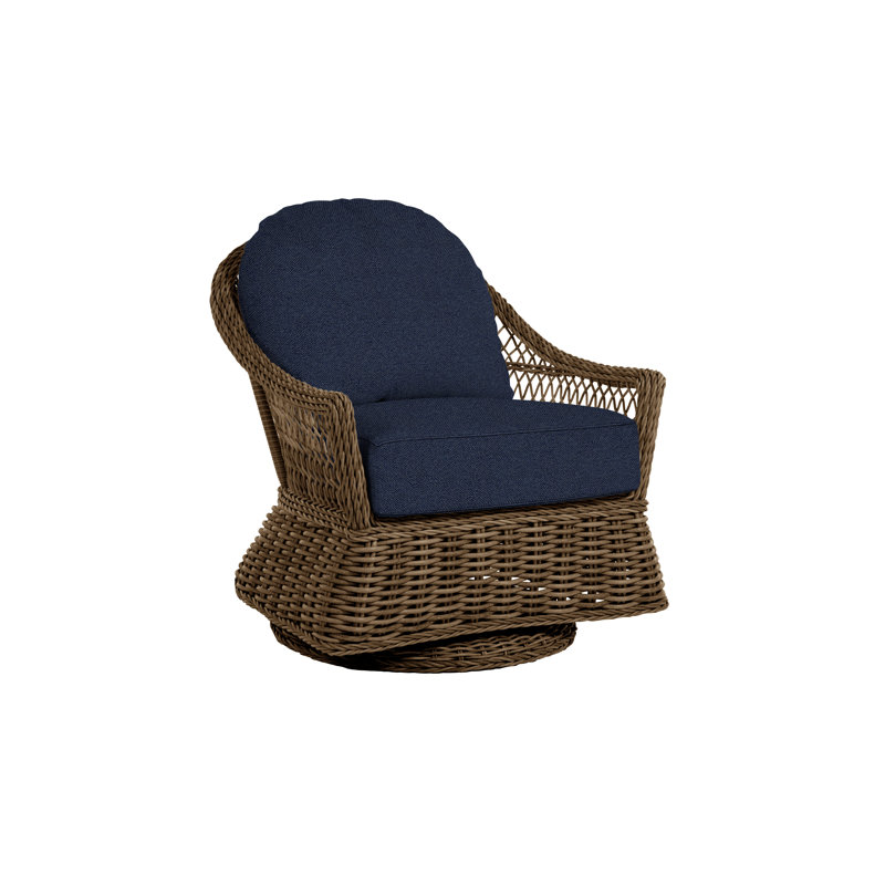 Fauteuil oscillant tissé Soho - Raphia, Raphia, Welt, Indigo Intermix