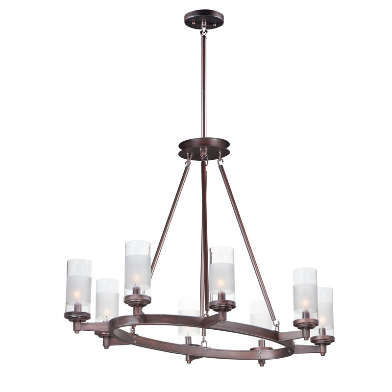 Lustre en roue de chariot à 3 lumières Adeja, Bronze huilé