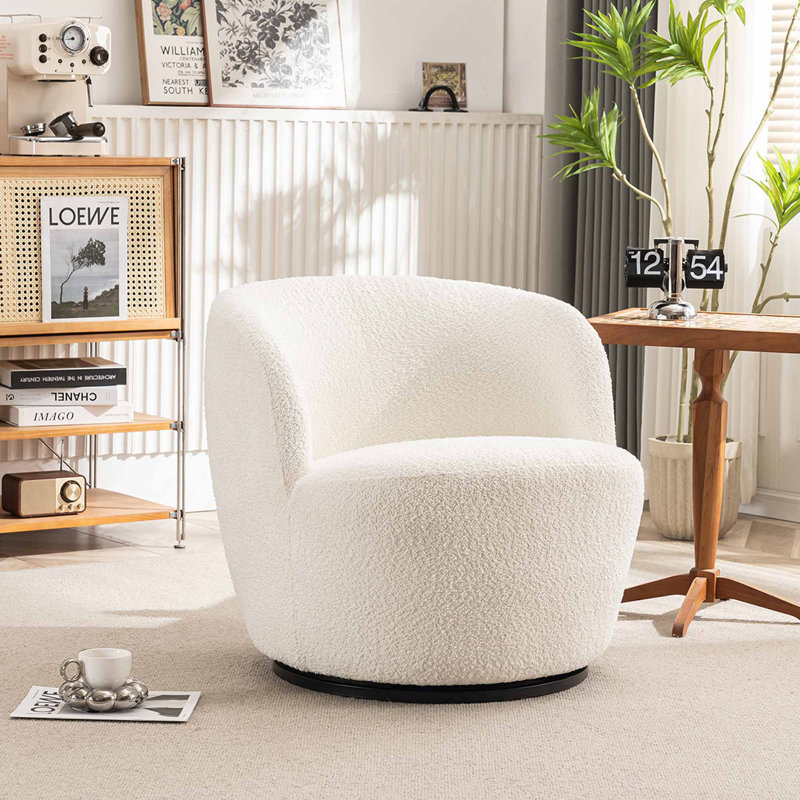 Fauteuil demi-tonneau Hadriel, Boucle blanc
