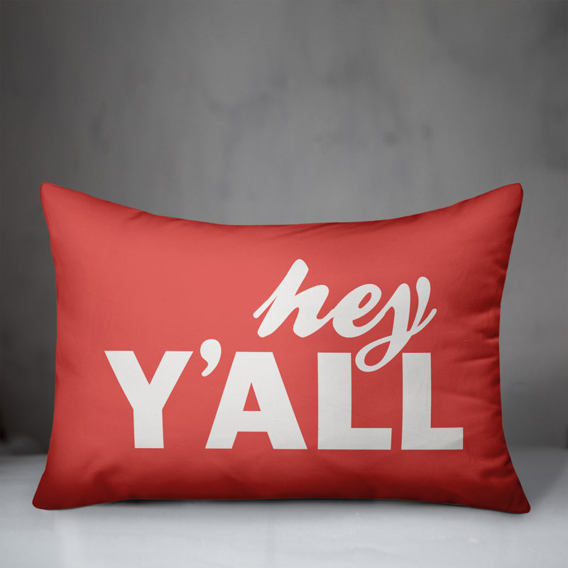  Housse et insert pour coussin rectangulaire Hey Y'all, Corail
