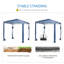 Parasol de plage carré 6 pi 5 po Clairton, bleu