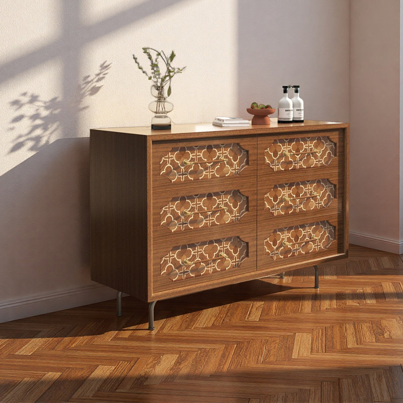 Commode artistique multifonctionnelle en bois massif