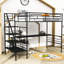 Lit mezzanine simple en métal avec bureau intégré