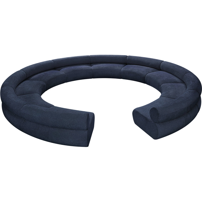 Canapé modulaire rembourré Bale, Tissu chenille bleu marine