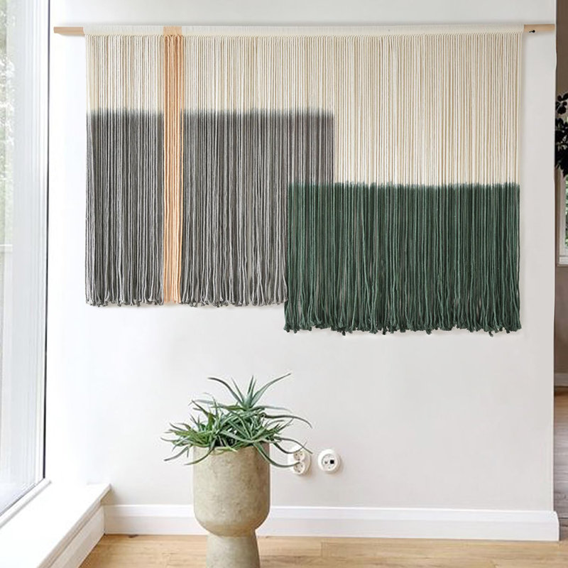Tapisserie murale macrame grande fibre de teinture Dip
