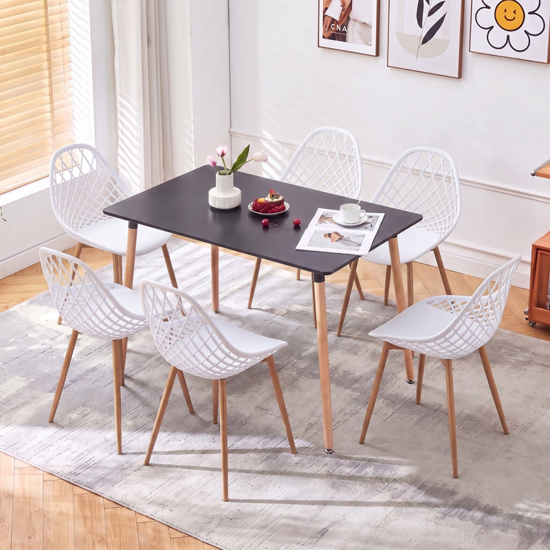 6 - Person Dining Set, Black