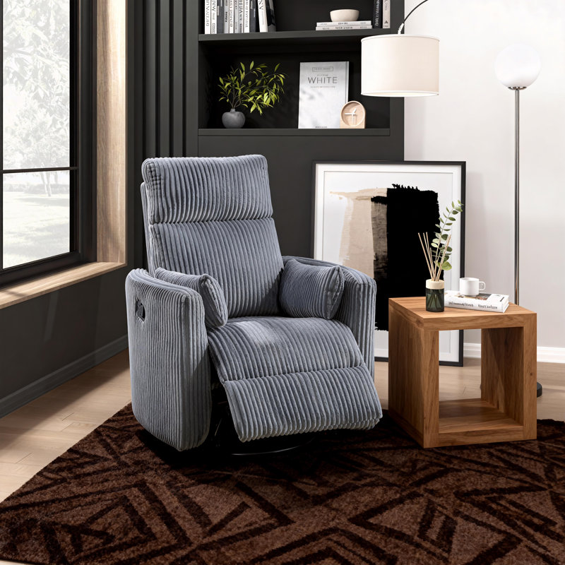 Mobilier de salon en velours côtelé gris, Gris