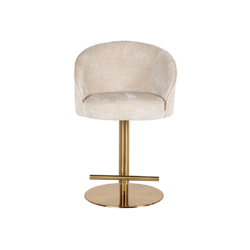 Zabi Swivel Adjustable Height Bar Stool, White