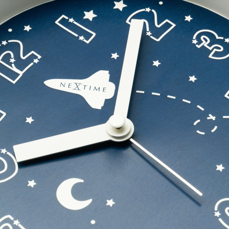 Analogue Quartz Movement / Crystal Tabletop Clock with Alarm in Blue