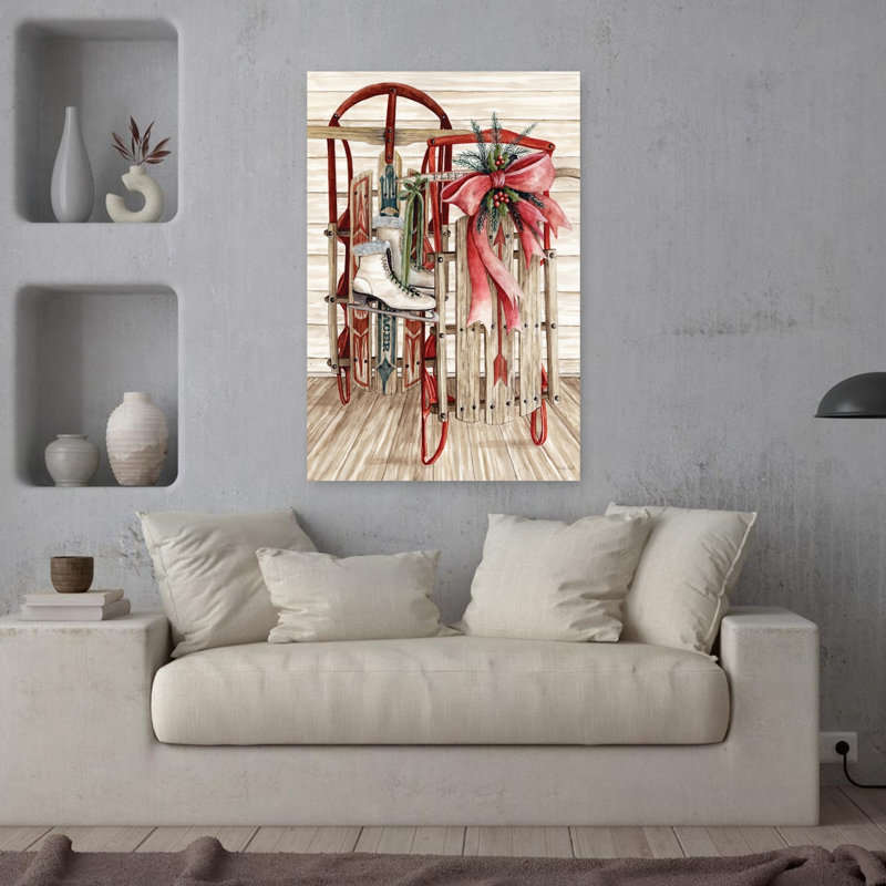 Rustic Holiday Charm 1 Piece Wrapped Canvas Wall Art, 91.44cm H x 60.96cm W