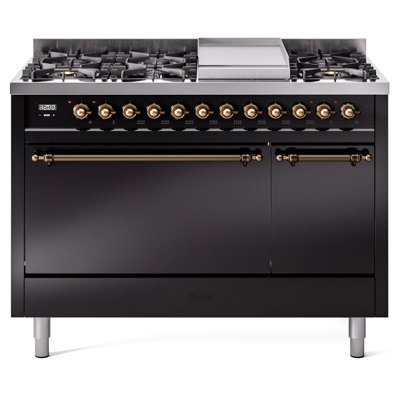 ILVE Nostalgie II 48 in Dual Fuel Range, 8 Burner, Griddle