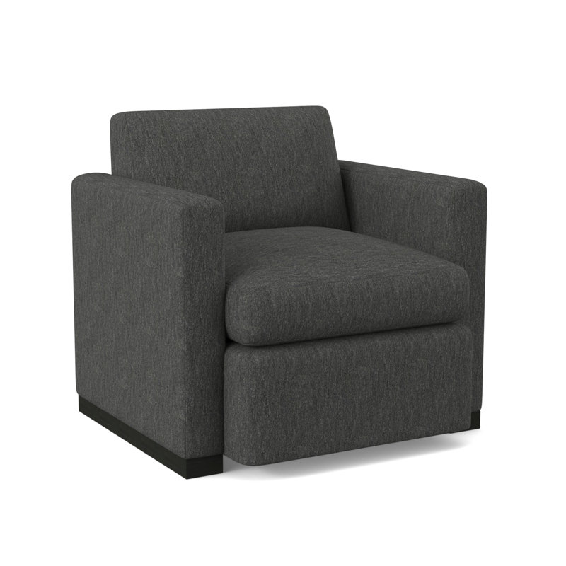 Ledger Sunbrella® Boucle Swivel Chair, Margaret Tangelo Polyester Blend, Espresso