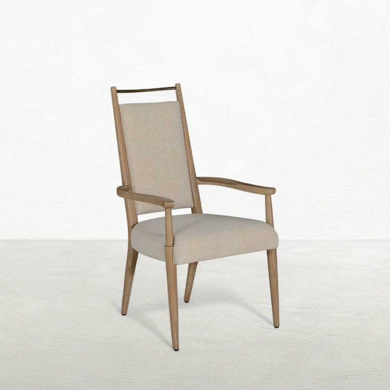 Highland Oak High Back Dining Arm Chair, Dawn