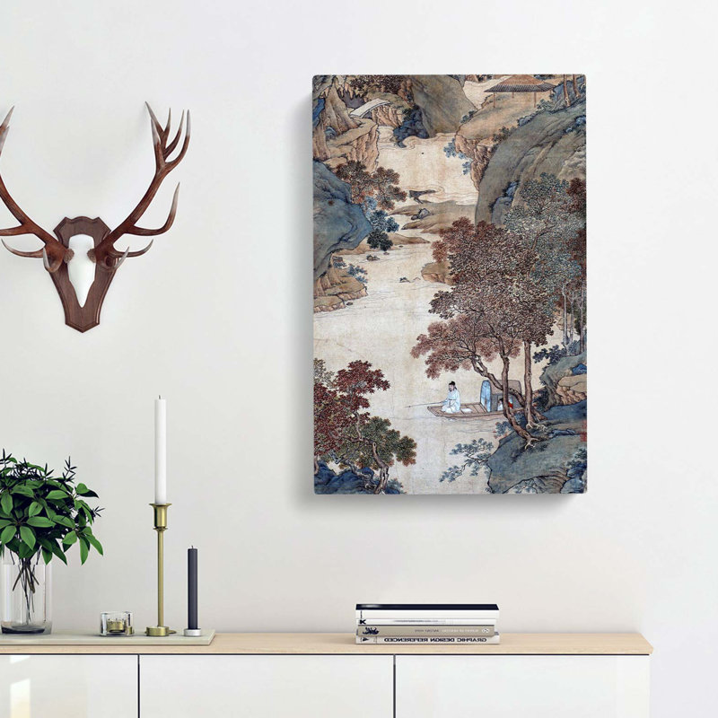Fishing Under Gum Trees by Qiu Ying - Wrapped Canvas Painting, 60cm H x 40cm W x 3cm D