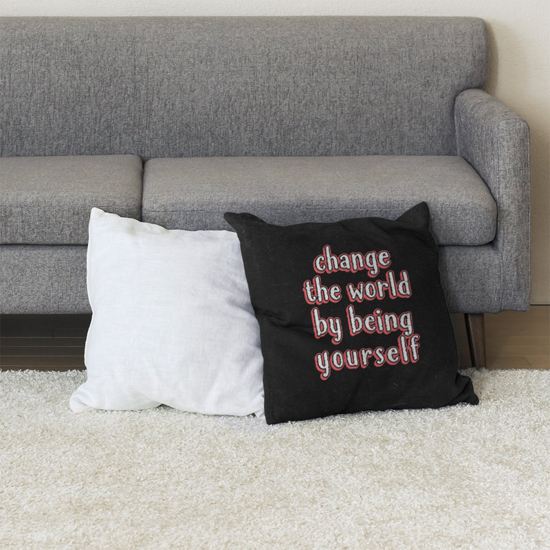 Coussin de plancher change the World, H 28 po x l 28 po, Rouge