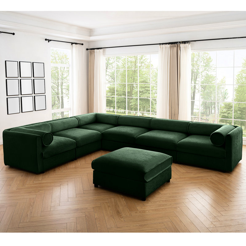 Salon modulaire de salon avec rangement - 6 sièges en chenille, cylindrique et pour le confort, personnalisation modulaire disponible grand rangement en chenille, et fonctionnel