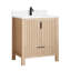 Ensemble de meuble-lavabo à simple cuve 30 po en chêne naturel avec plateau en pierre blanche à grain blanc-1930349669-1930349674