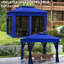Auvent pliable de 3,35 m (11 pi), abri de terrasse extérieur avec moustiquaire amovible, tonnelle instantanée, bleu pour jardin