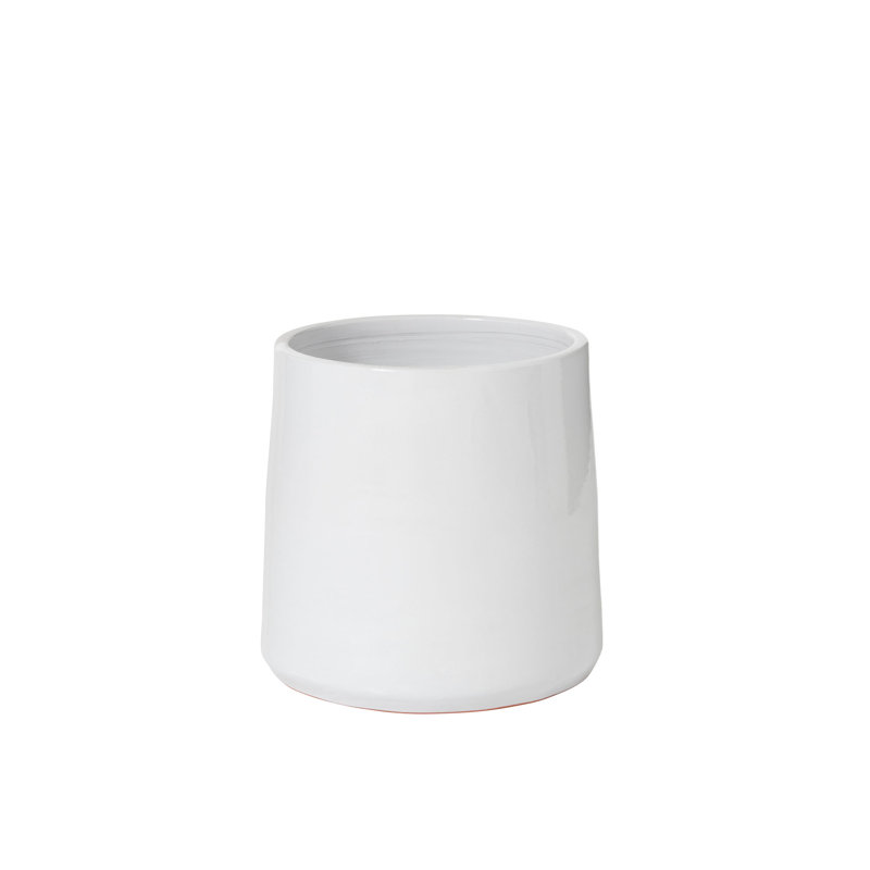 Isaacs Ceramic Pot Planter, 26cm H 28cm W 28cm D, White