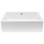 Lavabo de salle de bain vasque rectangulaire en porcelaine blanche avec trop-plein