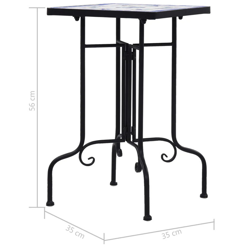 Clubmoss Square 35Cm L Bistro Table, Blue