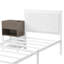 Lit plateforme en métal avec tablettes de rangement à deux niveaux, armoire de rangement en bois-1550760086-1550760084
